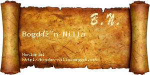 Bogdán Nilla névjegykártya